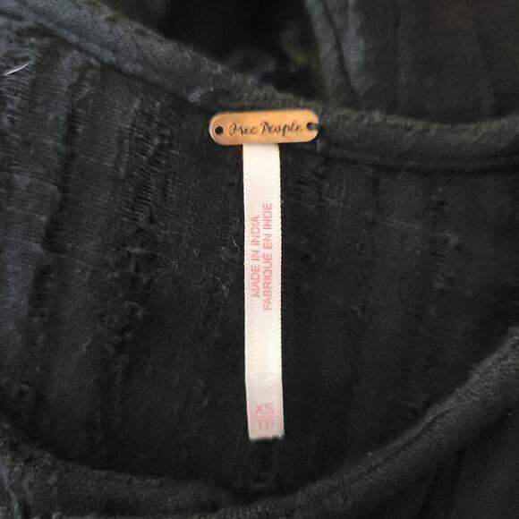 Free People Black Waist Tie Button Up Business Vacation Women Jumpsuit XS - Picture 4 of 4